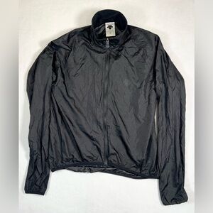 DESCENTE Women's Cycling Black Windbreaker S Shell Elastic Cinched Waist Nylon‎